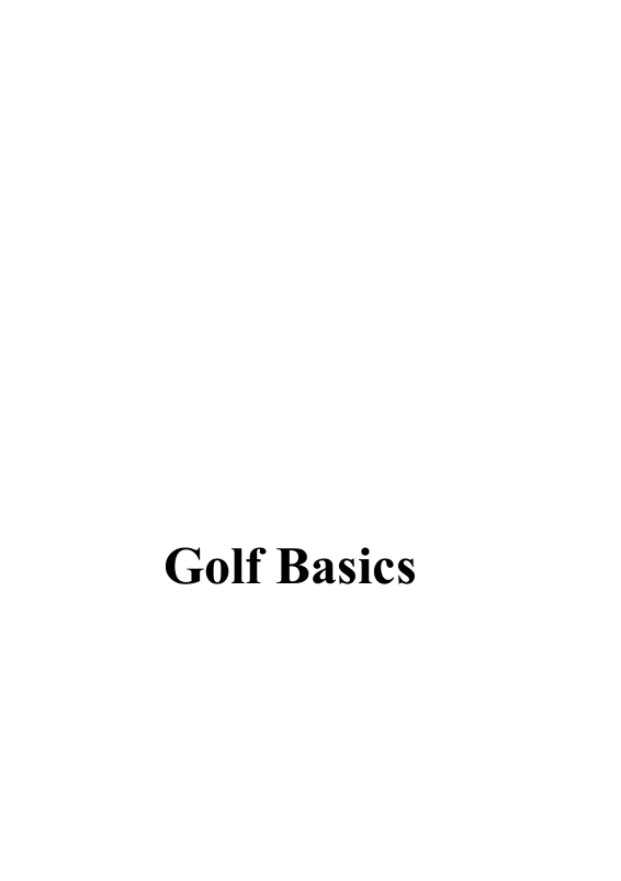 Golf Basics